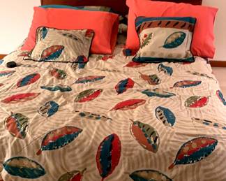 Queen Danish Bed, Mattress, and Linens