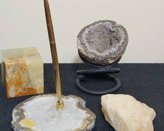 Assorted Stones Including Geodes and Other Natural Stones 