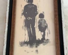 Aldo Luongo 1970 Lithograph Image Of Father Son