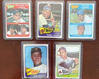 1965 Topps baseball cards. Mantle Killebrew, Tony Oliva Allstar Rookie and more