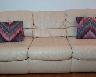 Pillow Back Faux Leather Sofa