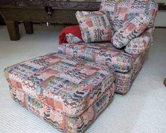 Montags Upholstered Armchair With Ottoman