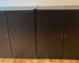 Pair Of Black Cabinets