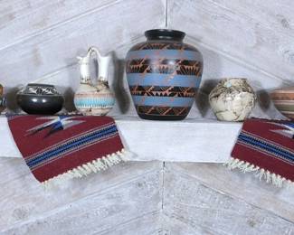 Signed Handmade Native American Style Pottery