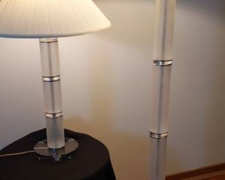 Modern Lucite Torchiere And Table Lamp