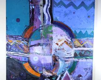 Robert Orduno Shield Medicine I Large Scale Painting, 1990s