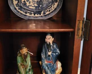 Chinese mud men and Willow ware by Johnson Bros