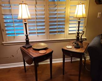 Pair drop leaf end tables 