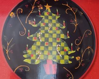 8 Holiday greetings: Dining plates hand painted in box
