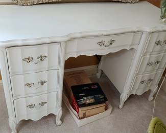 French provincial 7 drawer desk