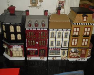 4 Piece set French village canister set