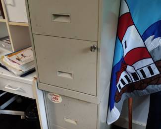 2) 2 drawer metal file cabinets