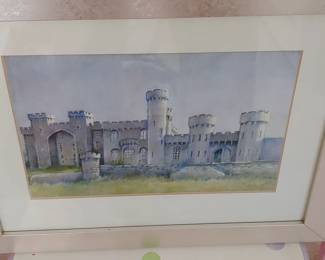 Framed/matted picture of castle