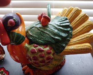 Dept 56 Ceramic turkey soup terrain w/ladle