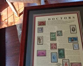 RARE matted/framed 'Doctor's' Collection stamps