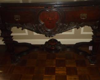 Antique mahogany china buffet w/concave doors on each end 78"W x 25" D x 39"T