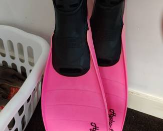 Pink swim fins