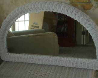 Matching wicker framed miror