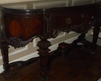 Antique mahogany china buffet w/concave doors on each end 78"W x 25" D x 39"T