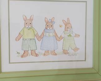 Framed/matted 3 bunny's picture