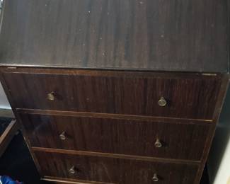 Mahogany secretary w/3 drawers