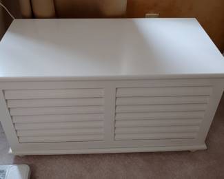 White wood chest