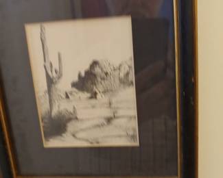Another Matted/framed pen & ink picture