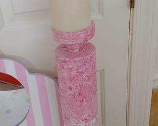 Pink candle holder