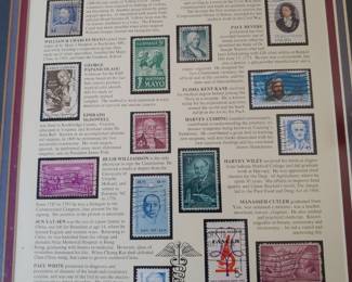 RARE matted/framed 'Doctor's' Collection stamps