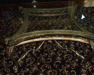 Glass top coffee table 46"W x 46"L x 20" T