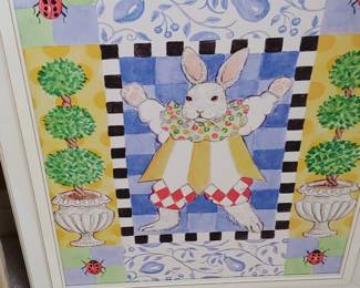 Framed bunny picture