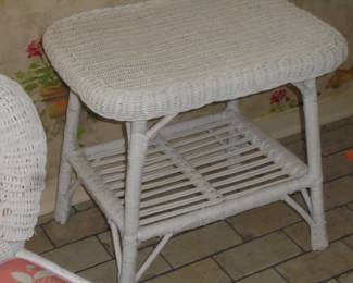 Matching small wicker table