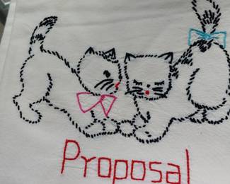 20-25 vintage embroidered dish towels