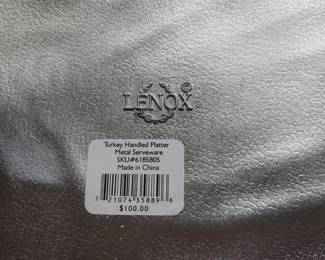 NIB Lennox metal turkey ware platter
