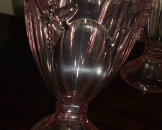 8 vintage pink 'Butterfly meadow' goblets Lenox