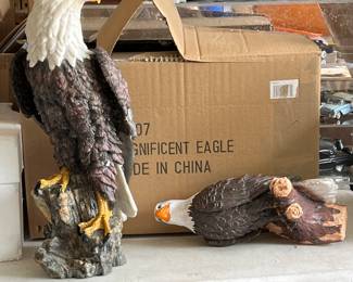 STAND OF EAGLE AND WALL HANGING EAGLE