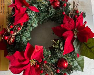 Two Christmas wreaths. 
