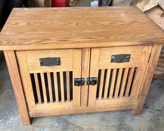 Wooden end table/dog crate. 