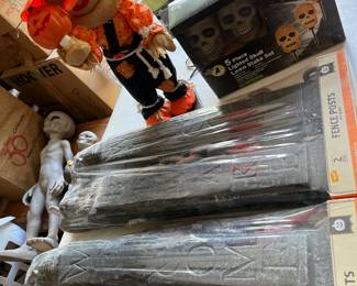 Various Halloween decorations. 