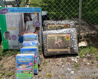 New dog beds, dog gate. 