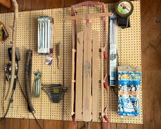 VINTAGE SLED  AND MISC