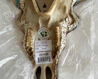 Back of decorative skull by Toscano. 