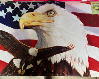 Eagle motif door mat. 