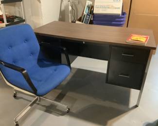Desk and chair…metal desk…$50. Chair is $30