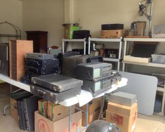 Lots of vintage electronics….reel to reel, tape to tape, vhs and more