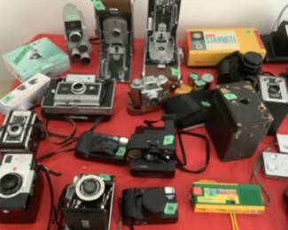 A large variety of older cameras