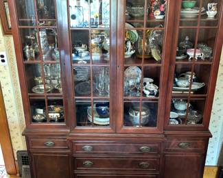 Two piece china cabinet 