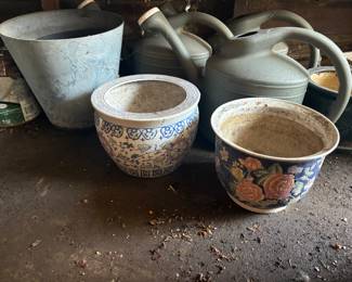 Watering cans, planters