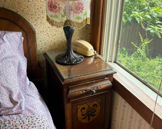 Antique lamp and night stand