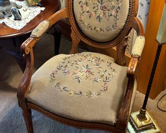 Antique needlepoint chair